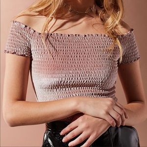 urban outfitters velvety pink top